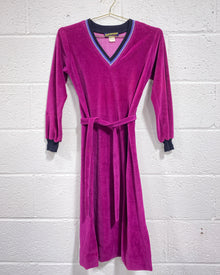 Vintage Fuchsia Velour Dress (9)