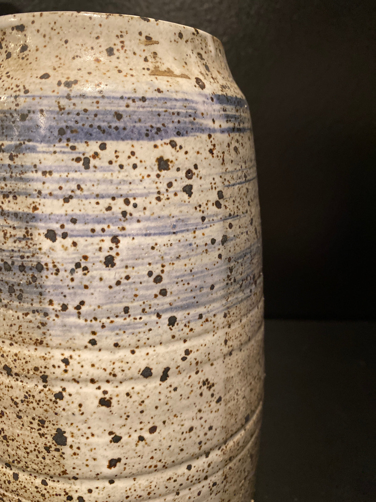 Large Specked Brown Studio Stoneware Pottery