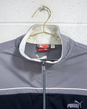 Grey and Black Puma Track Jacket (L) - As Found