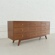 Hansen Nine Drawer Walnut Dresser