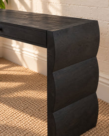 Sydney One-Drawer Sculptural Desk in Charcoal