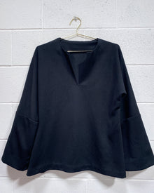 Vintage Black Blouse with Bell Sleeves