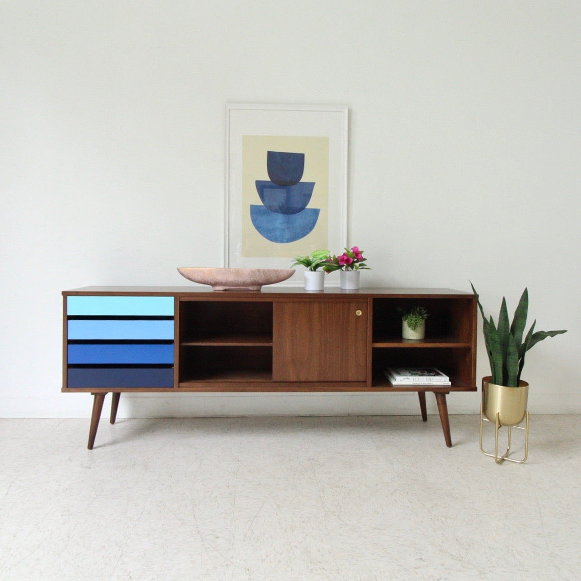 Ombré Media Console in Blue