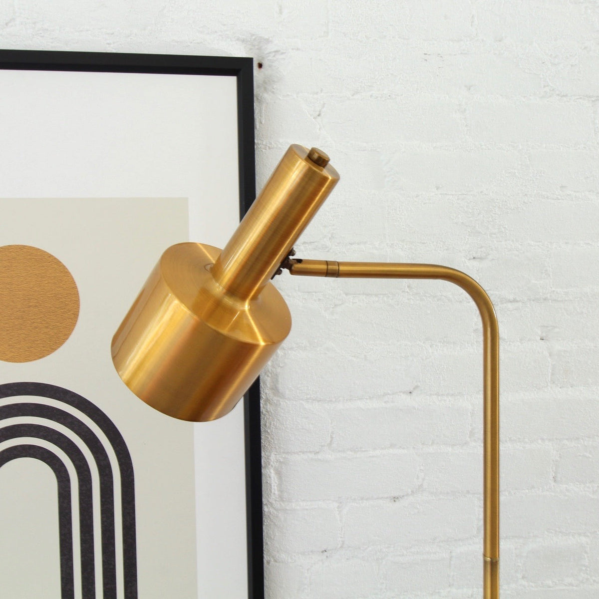 Janae Gold and Marble Table Floor Lamp