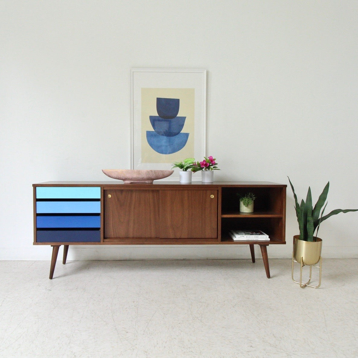 Ombré Media Console in Blue