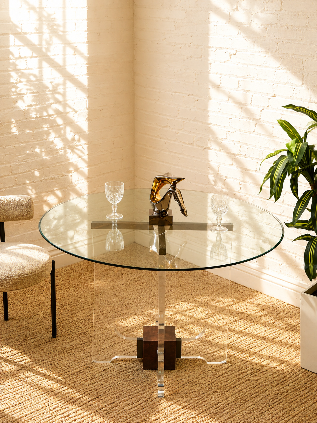Philippe Jean French Style Mid-Century Modern Plexiglass Style Table