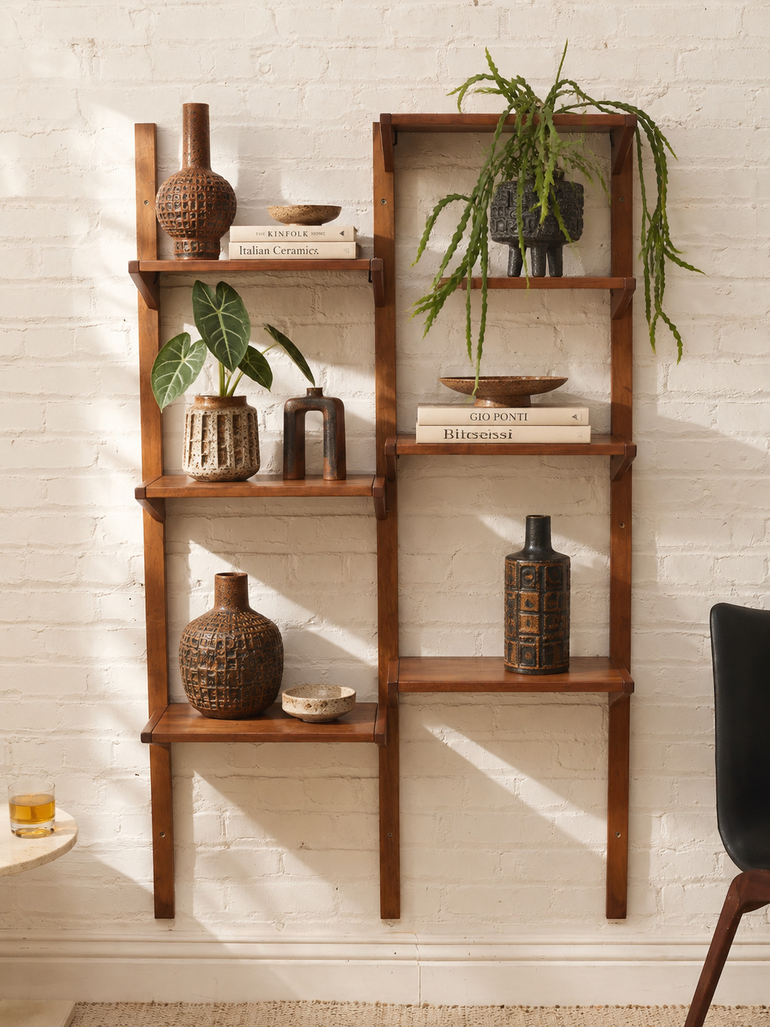 Restored Vintage Mid-Century Modern Wall Unit Shelf