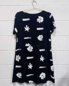 Vintage Black Tropical Dress (M)