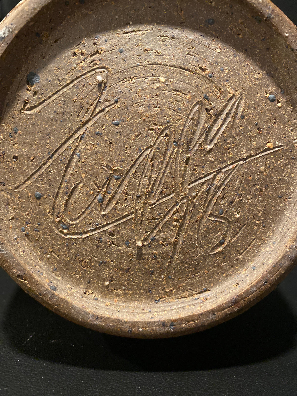 Large Specked Brown Studio Stoneware Pottery