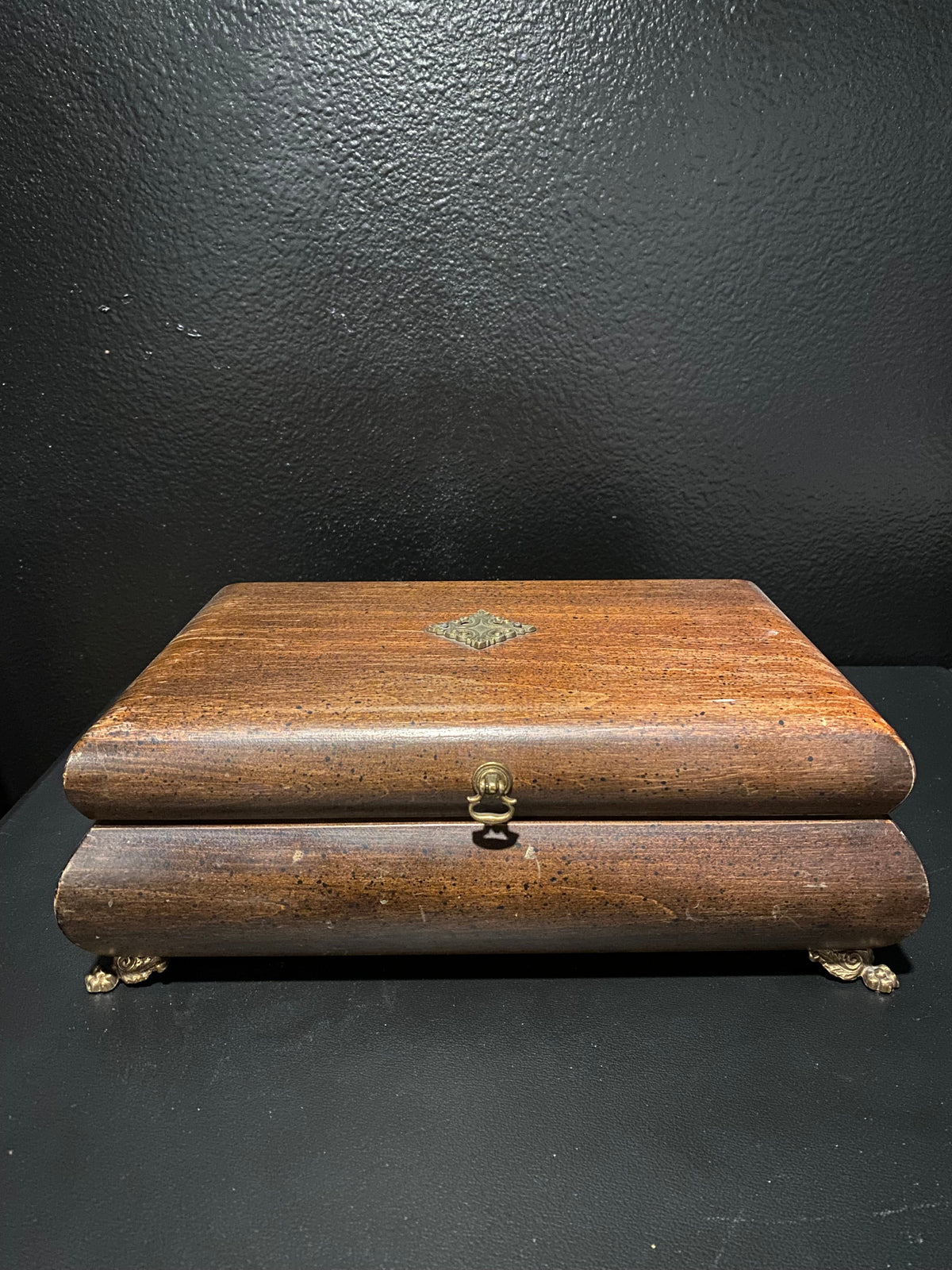 Large Elegant Jewelry Box with Brass Claw Foot