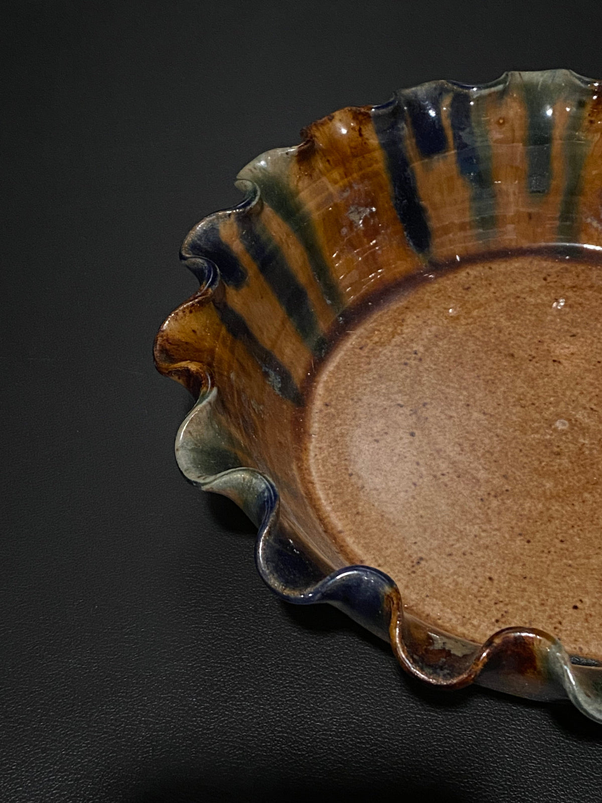 Fluted Earth Tone Glaze Bowl
