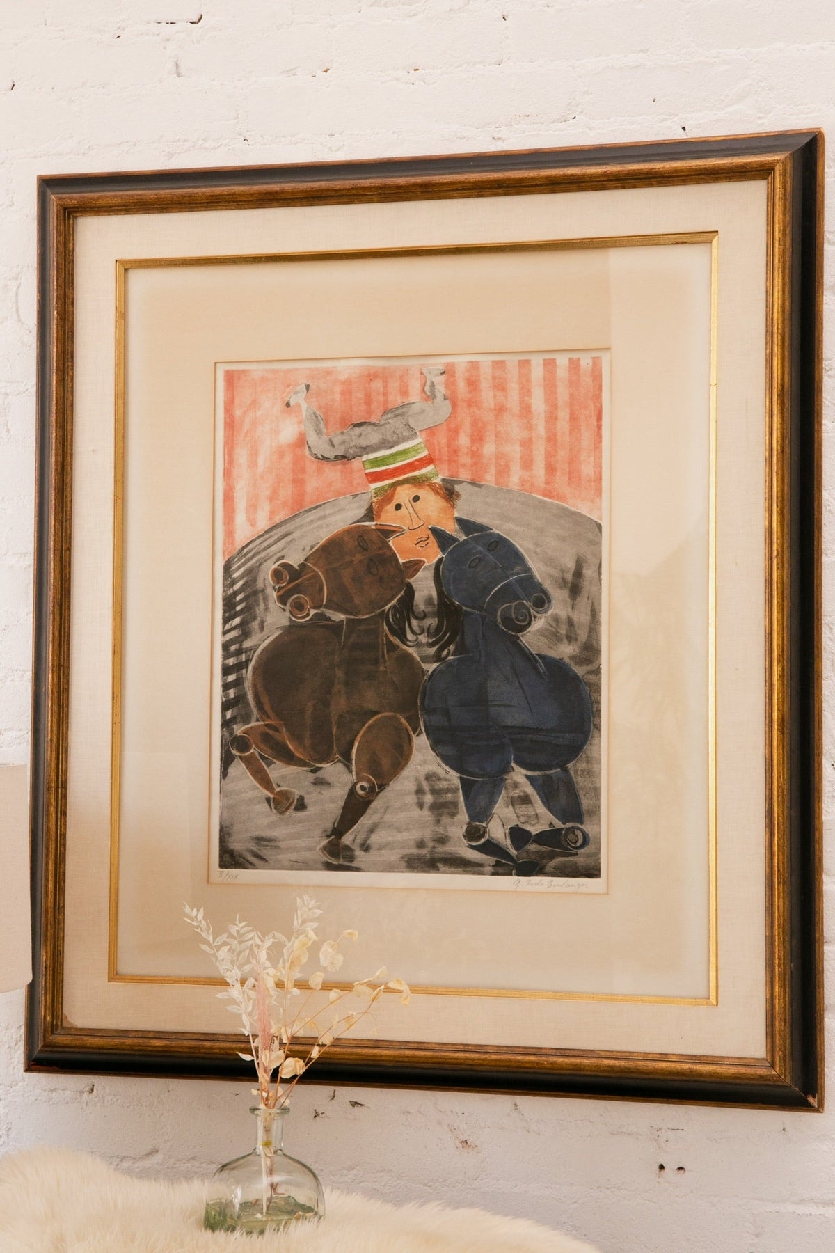 (L'Acrobate by Graciela Rodo Boulanger Lithograph Framed