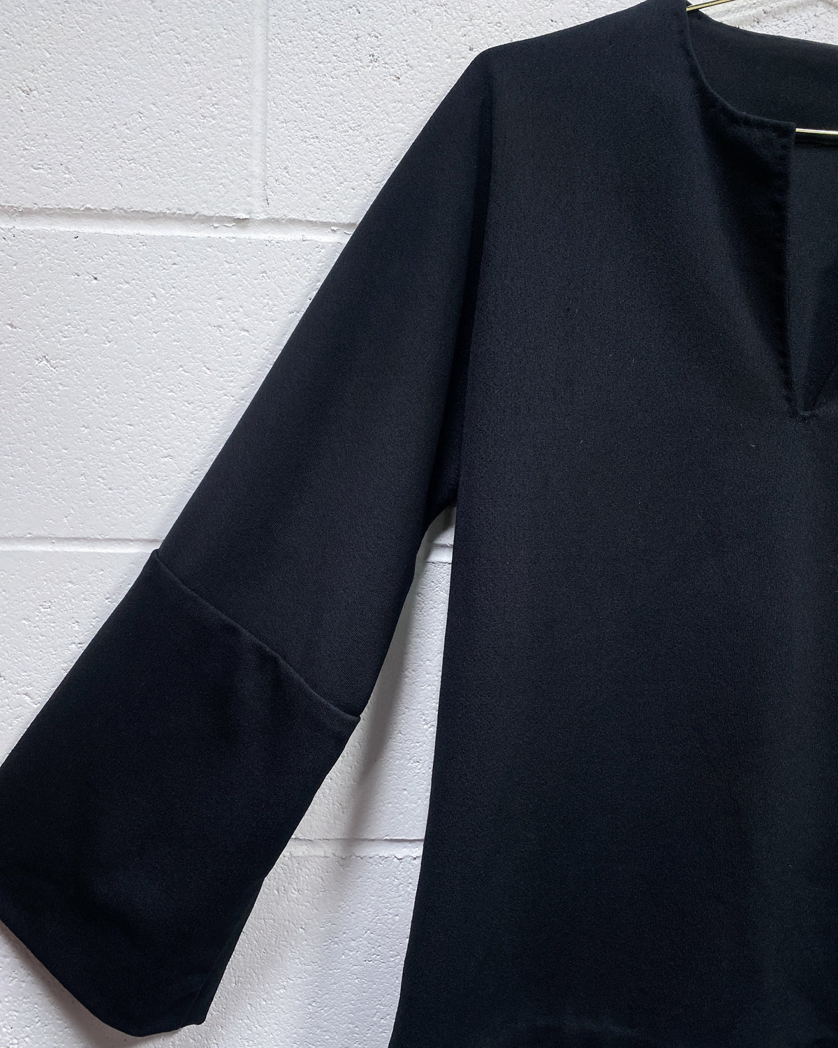 Vintage Black Blouse with Bell Sleeves