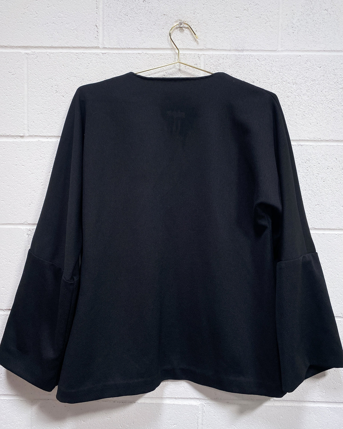 Vintage Black Blouse with Bell Sleeves