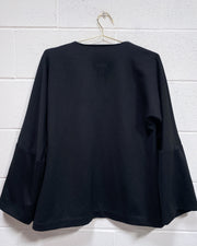 Vintage Black Blouse with Bell Sleeves
