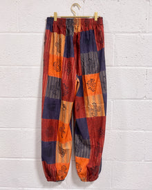Flowy Graphic Pants in Oranges and Reds