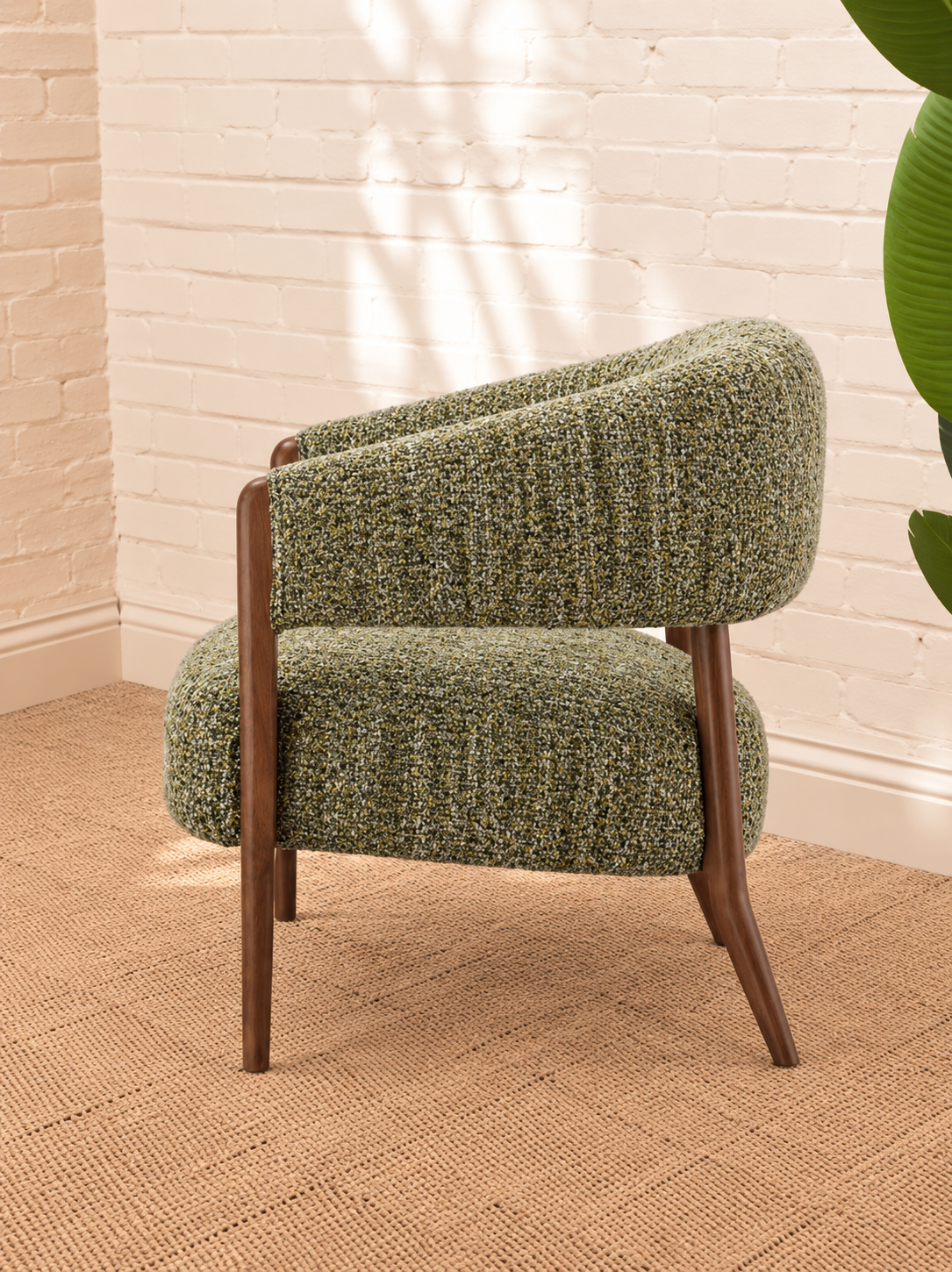 Abby Textured Accent Chair in Sage Amber