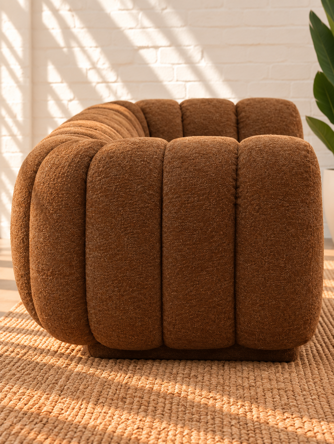 Amanda Textured Sofa in Terracotta