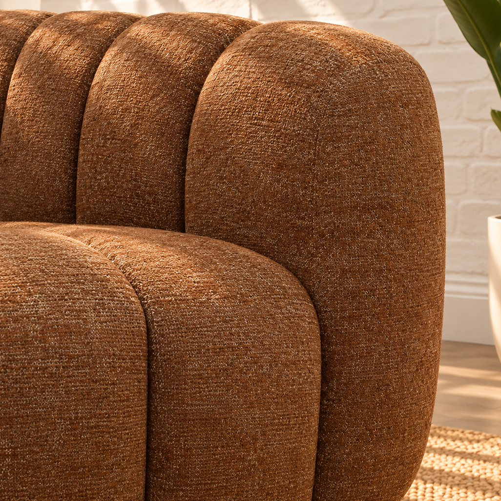 Amanda Textured Sofa in Terracotta