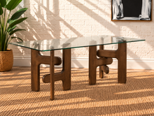 Amani Glass Dining Table in Walnut