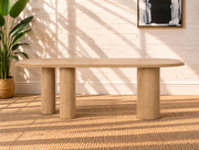 Arya Triple Pedestal Dining Table in Natural