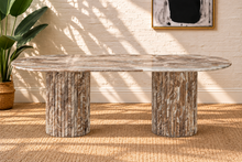 Atley Marble Dining Table in Taupe