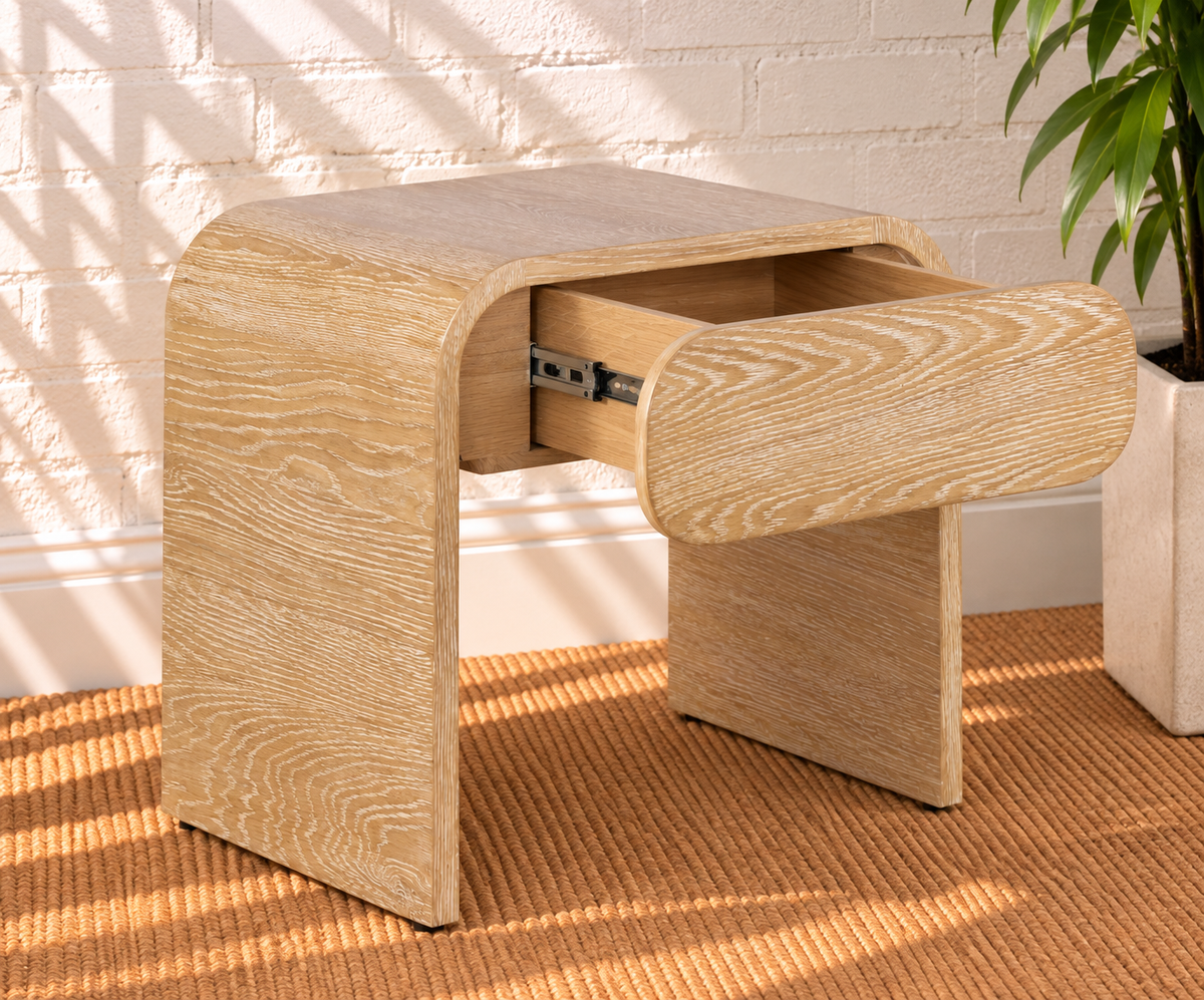 Blaise Nightstand with Drawer in Blonde Oak