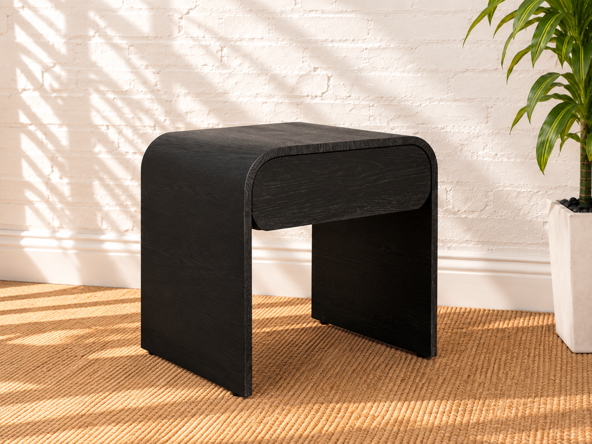 Blaise Nightstand with Drawer in Charcoal