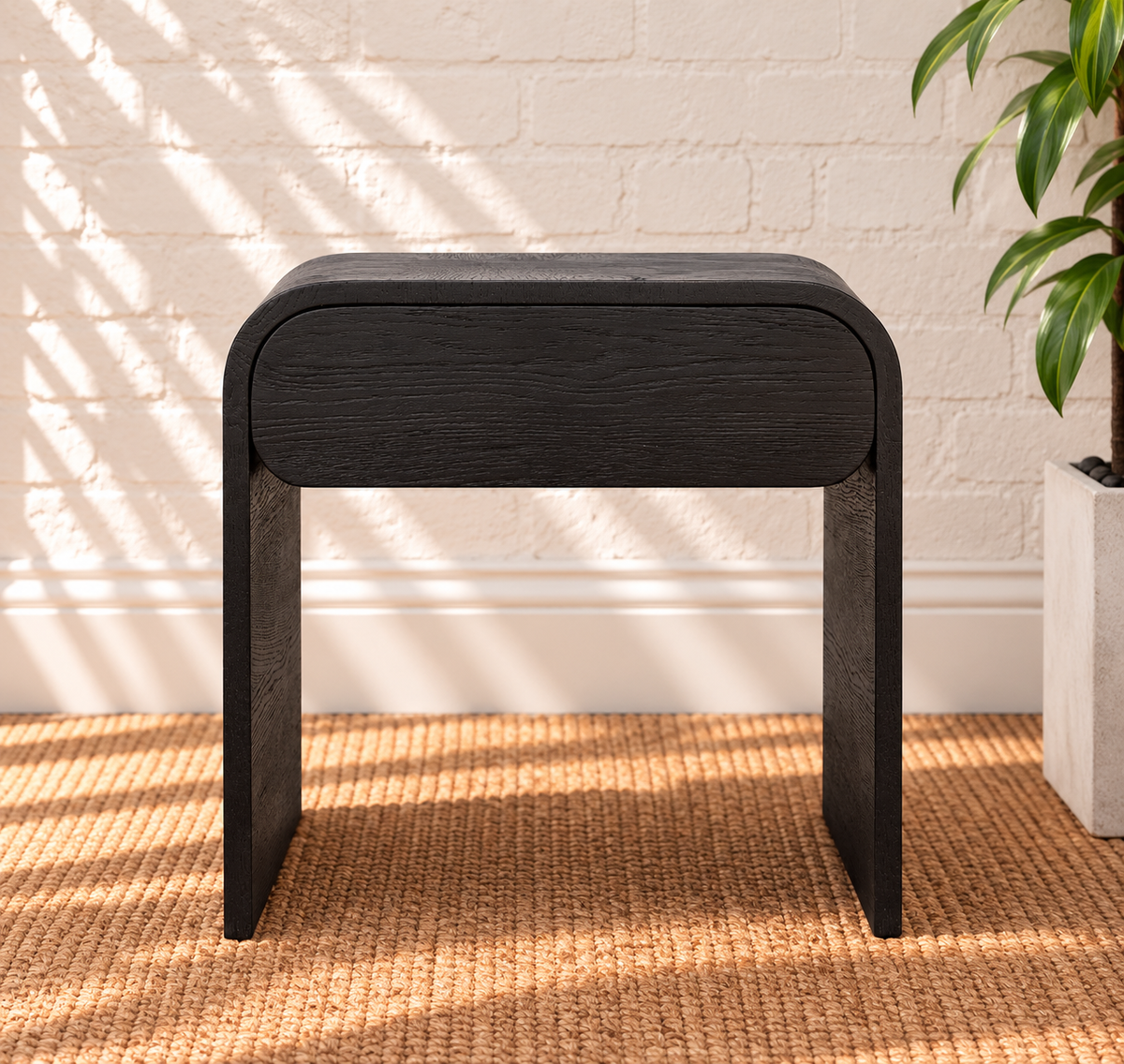 Blaise Nightstand with Drawer in Charcoal