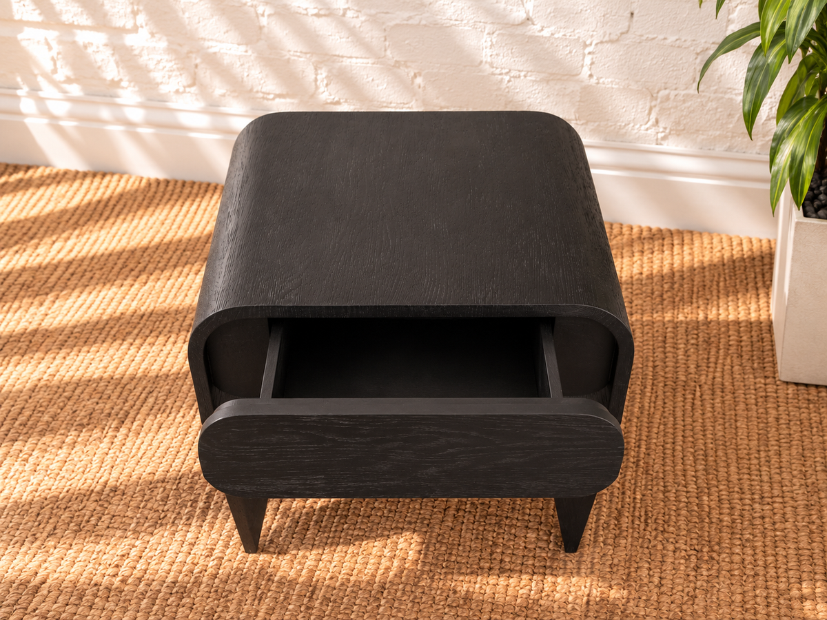 Blaise Nightstand with Drawer in Charcoal