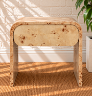Blaise Nightstand with Drawer in Natural Burl