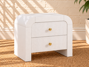 Blanca 2-Drawer Ash Wood Nightstand in Arctic White