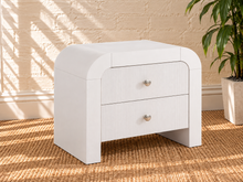 Blanca 2-Drawer Ash Wood Nightstand in Arctic White