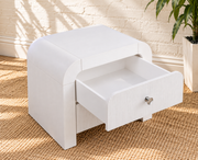 Pair of Blanca 2-Drawer Ash Wood Nightstands in Arctic White