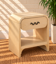 Byron Wood Nightstand with Drawer in Blonde Oak
