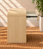 Pair of Byron Wood Nightstands with Drawer in Blonde Oak