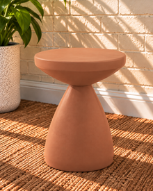 Callie Sculptural Side Table in Clay Ember