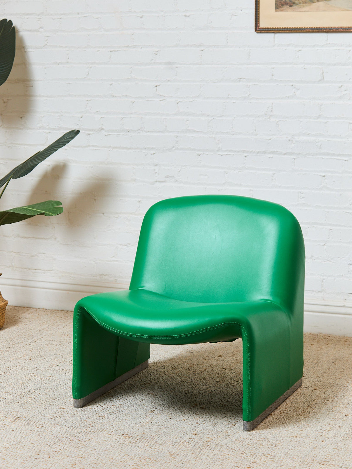 Italian Alky Chair in Kelly Green Upholstery by Giancarlo PIretti for Castelli, 1969