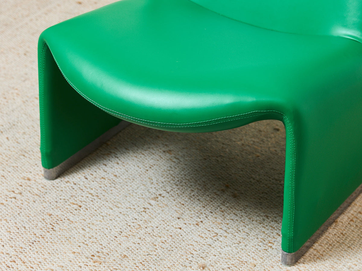 Italian Alky Chair in Kelly Green Upholstery by Giancarlo PIretti for Castelli, 1969