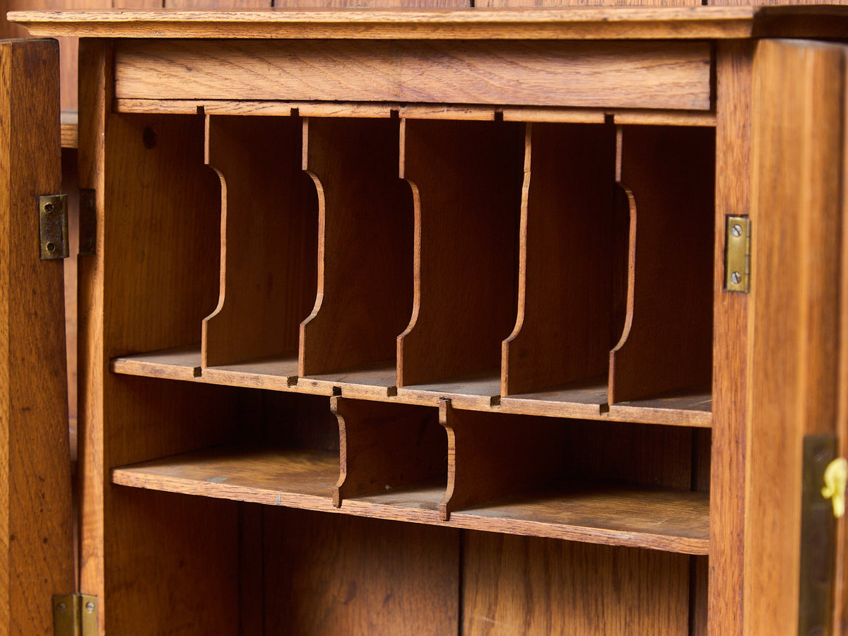 Rare Antique Arts and Crafts Style Oak Secretary Bookcase
