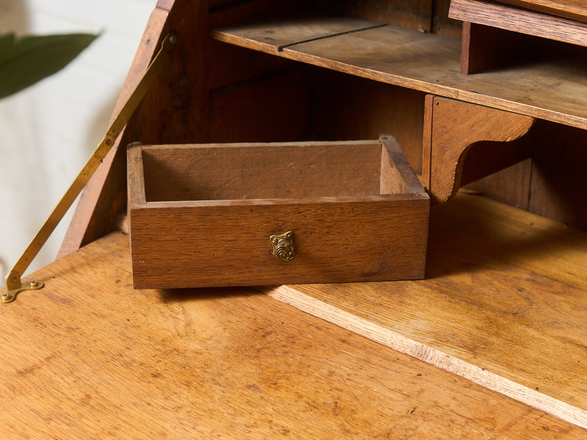 Rare Antique Arts and Crafts Style Oak Secretary Bookcase