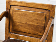 Vintage Wood Bar Stools with Upholstered Seats, Classic Transitional Pair