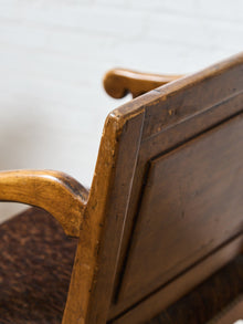 Vintage Wood Bar Stools with Upholstered Seats, Classic Transitional Pair