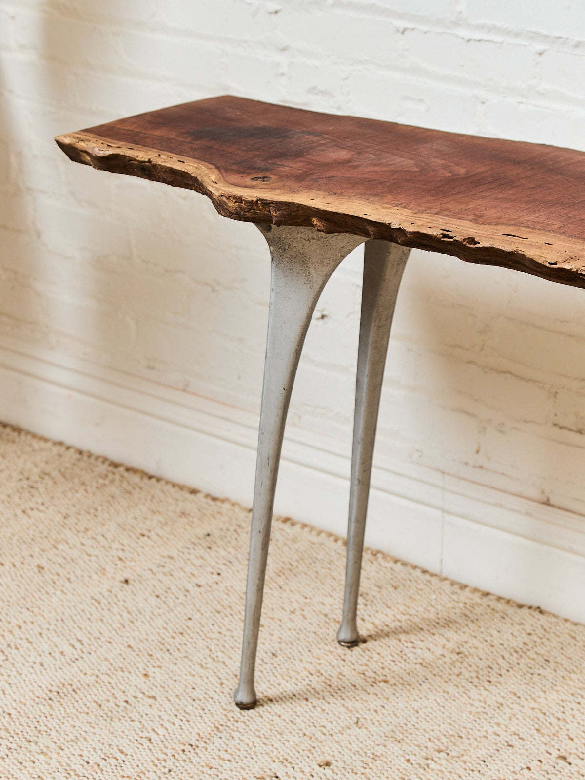 French Vintage Live Edge Modernist Entry table
