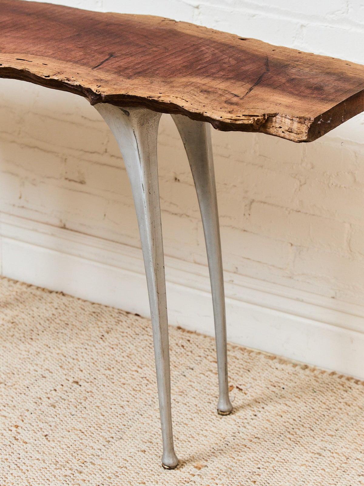 French Vintage Live Edge Modernist Entry table