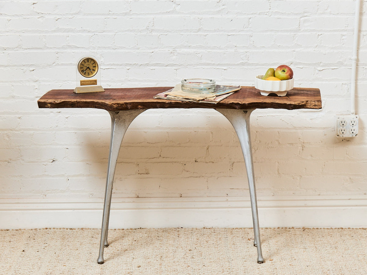 French Vintage Live Edge Modernist Entry table