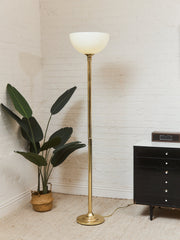 Brass Vintage Torchiere Floor Lamp