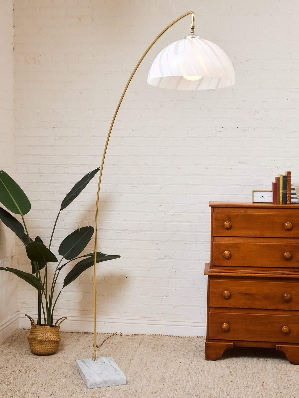 Striped Italian Vintage Arc Lamp