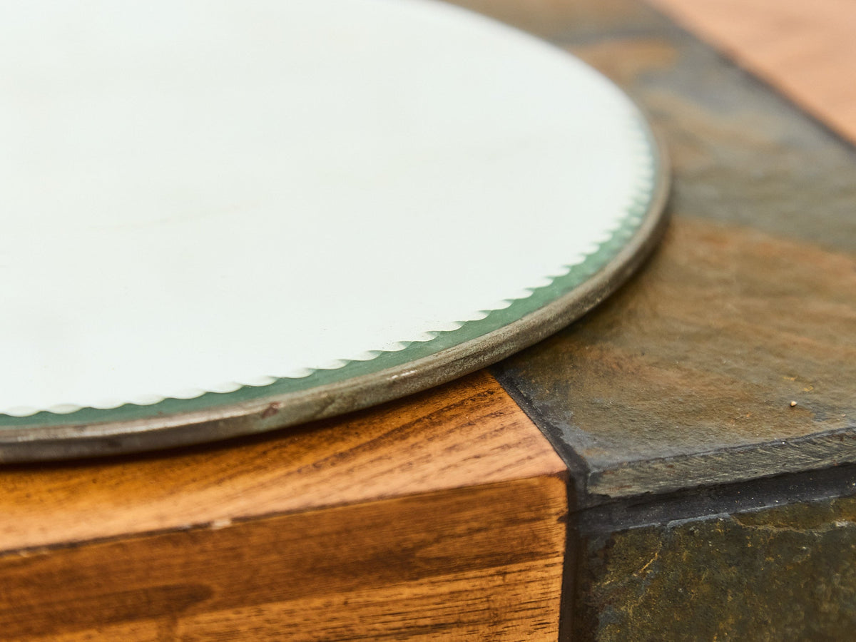 Round Scalloped Edge Art Deco Mirror