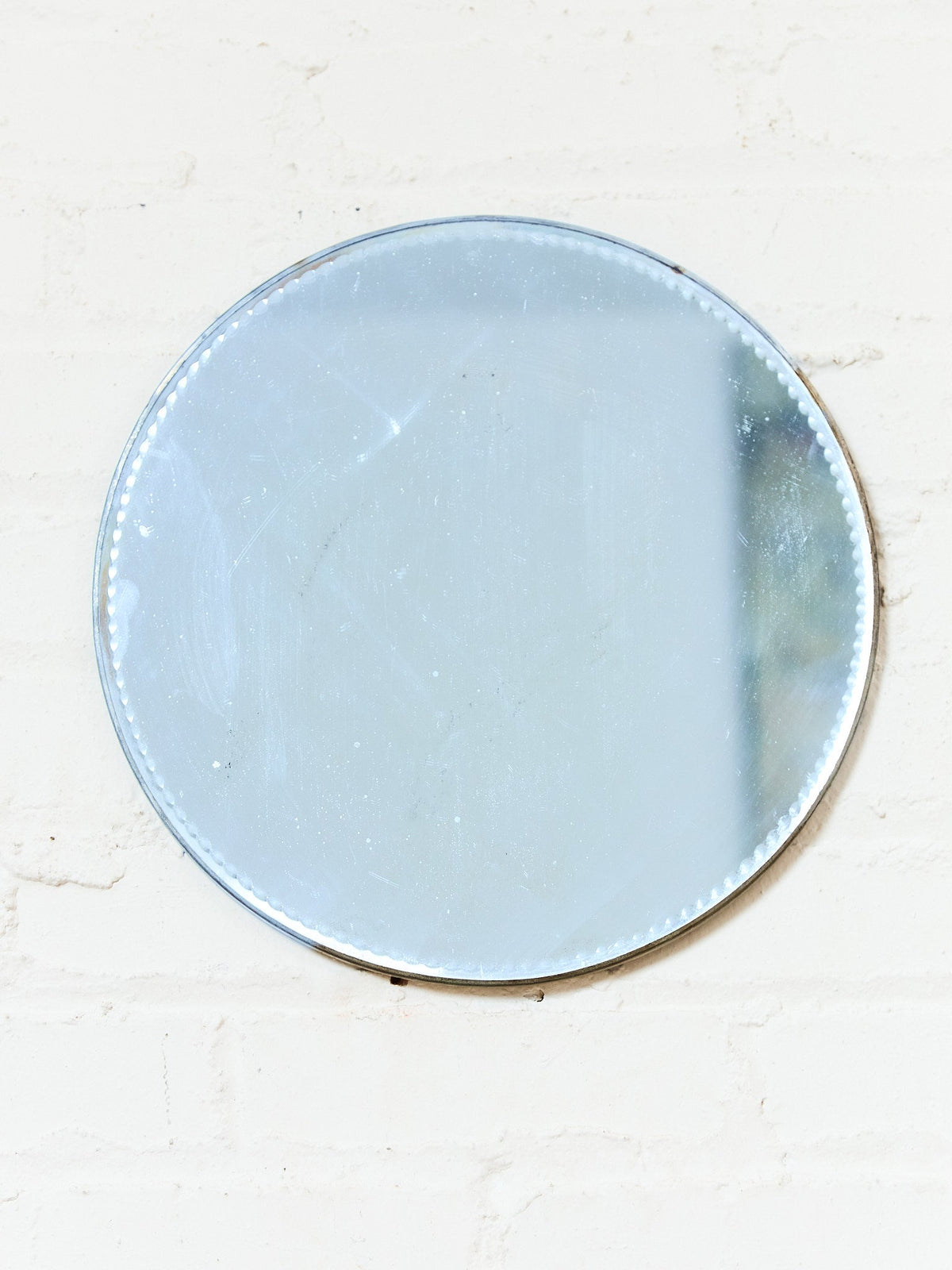 Round Scalloped Edge Art Deco Mirror